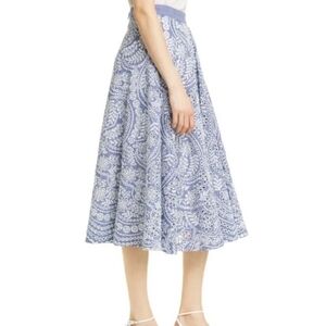 Alice + Olivia Parcell Eyelet Lace Flarred midi skirt